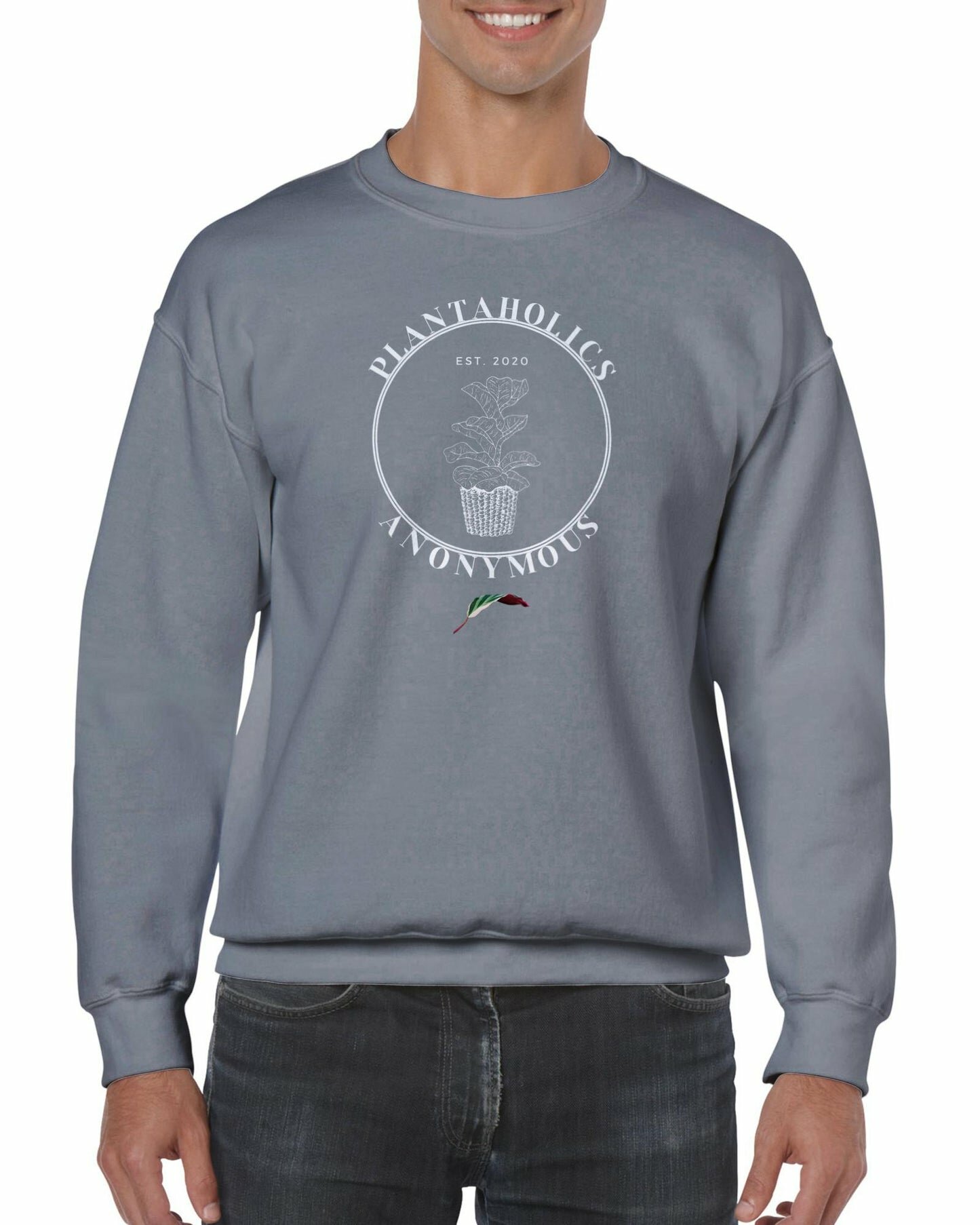 Plantaholics Anonymous- Classic Unisex Crewneck Sweatshirt-Print Material-ThePaintedLeaf-care