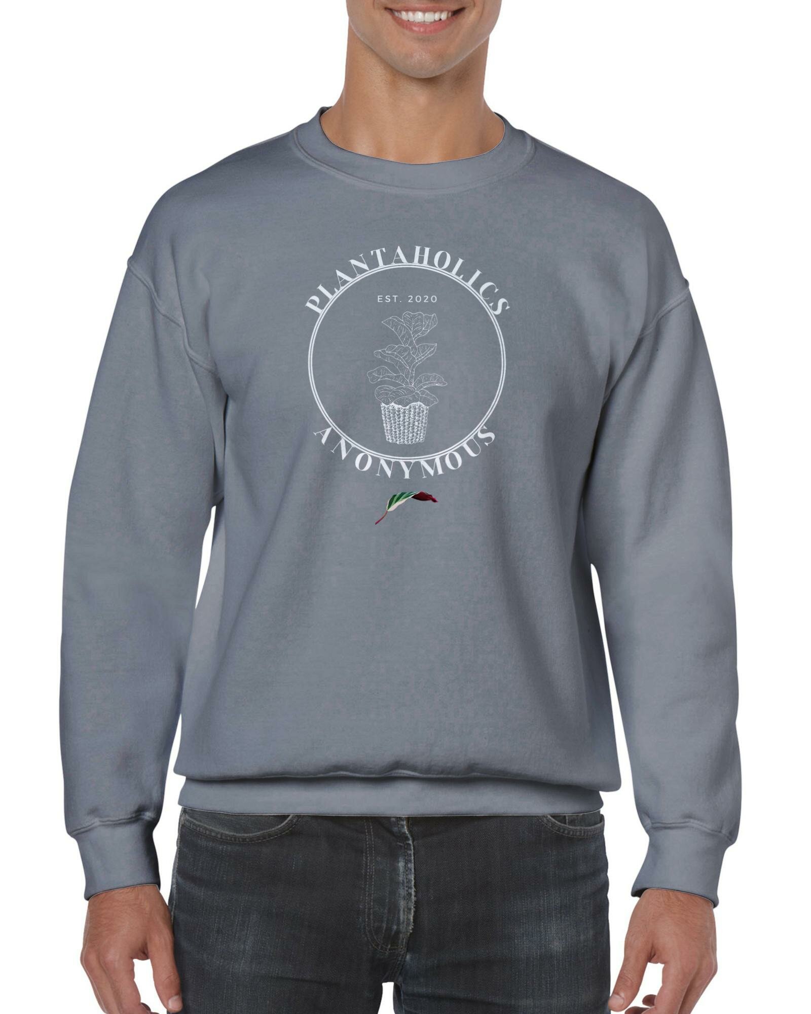 Plantaholics Anonymous- Classic Unisex Crewneck Sweatshirt-Print Material-ThePaintedLeaf-care