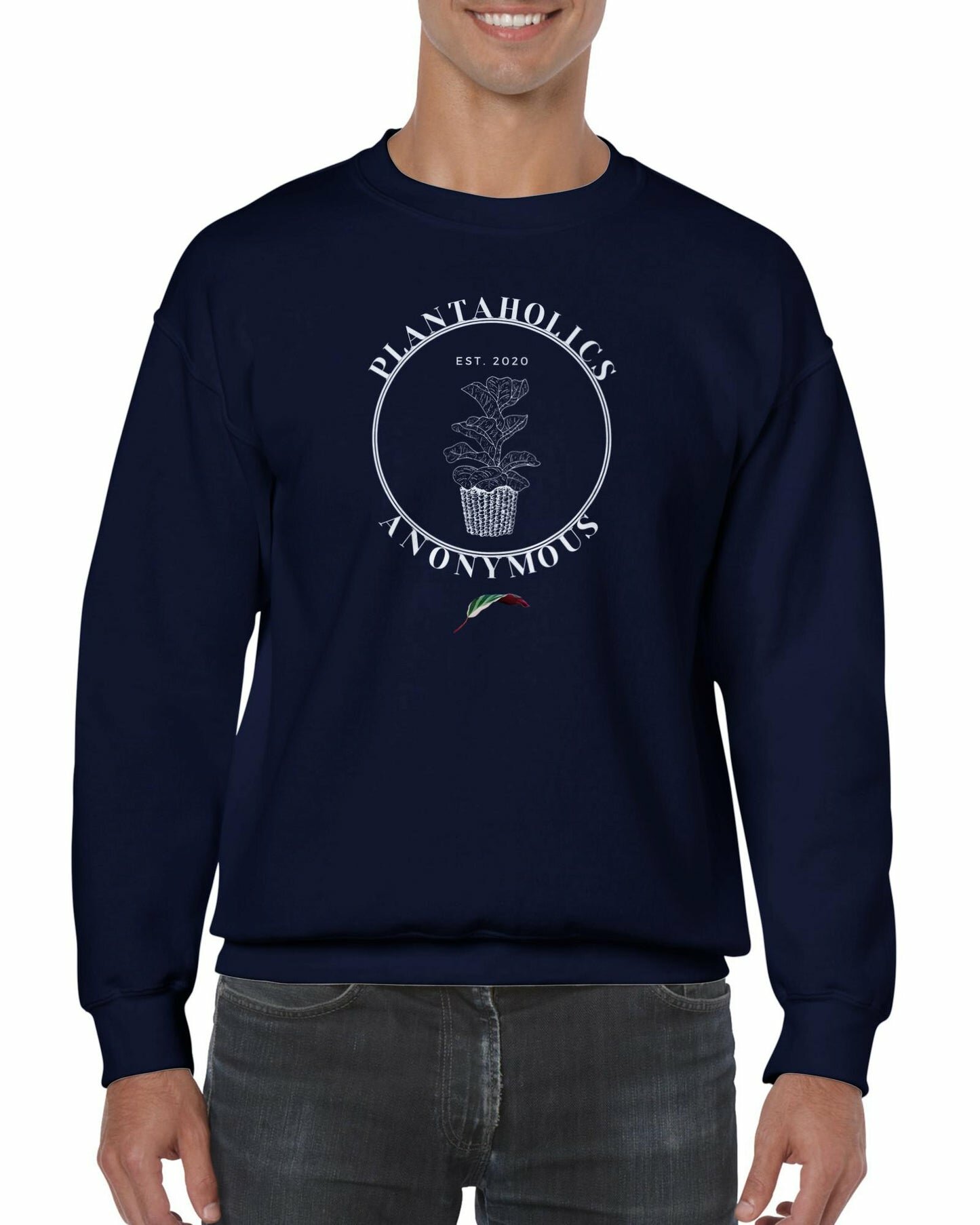 Plantaholics Anonymous- Classic Unisex Crewneck Sweatshirt-Print Material-ThePaintedLeaf-care
