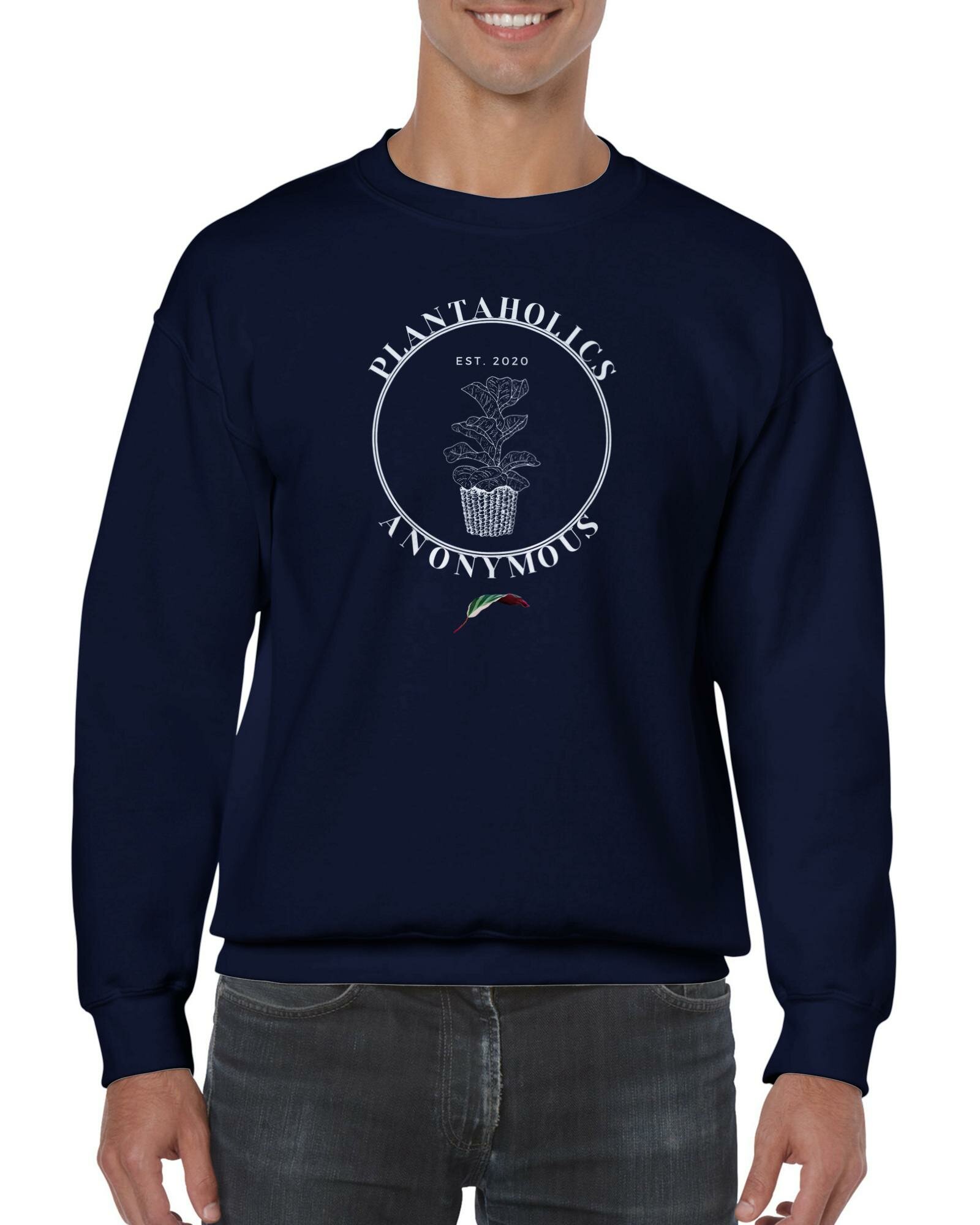 Plantaholics Anonymous- Classic Unisex Crewneck Sweatshirt-Print Material-ThePaintedLeaf-care