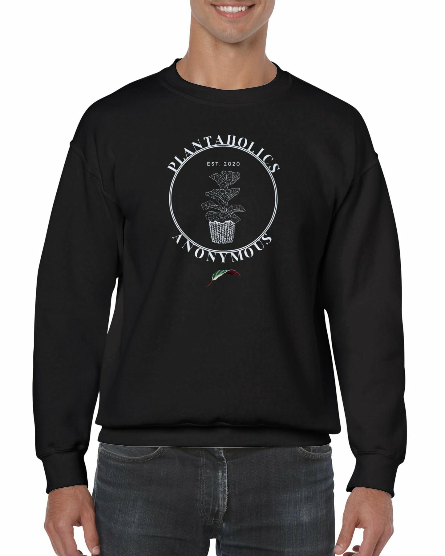 Plantaholics Anonymous- Classic Unisex Crewneck Sweatshirt-Print Material-ThePaintedLeaf-care